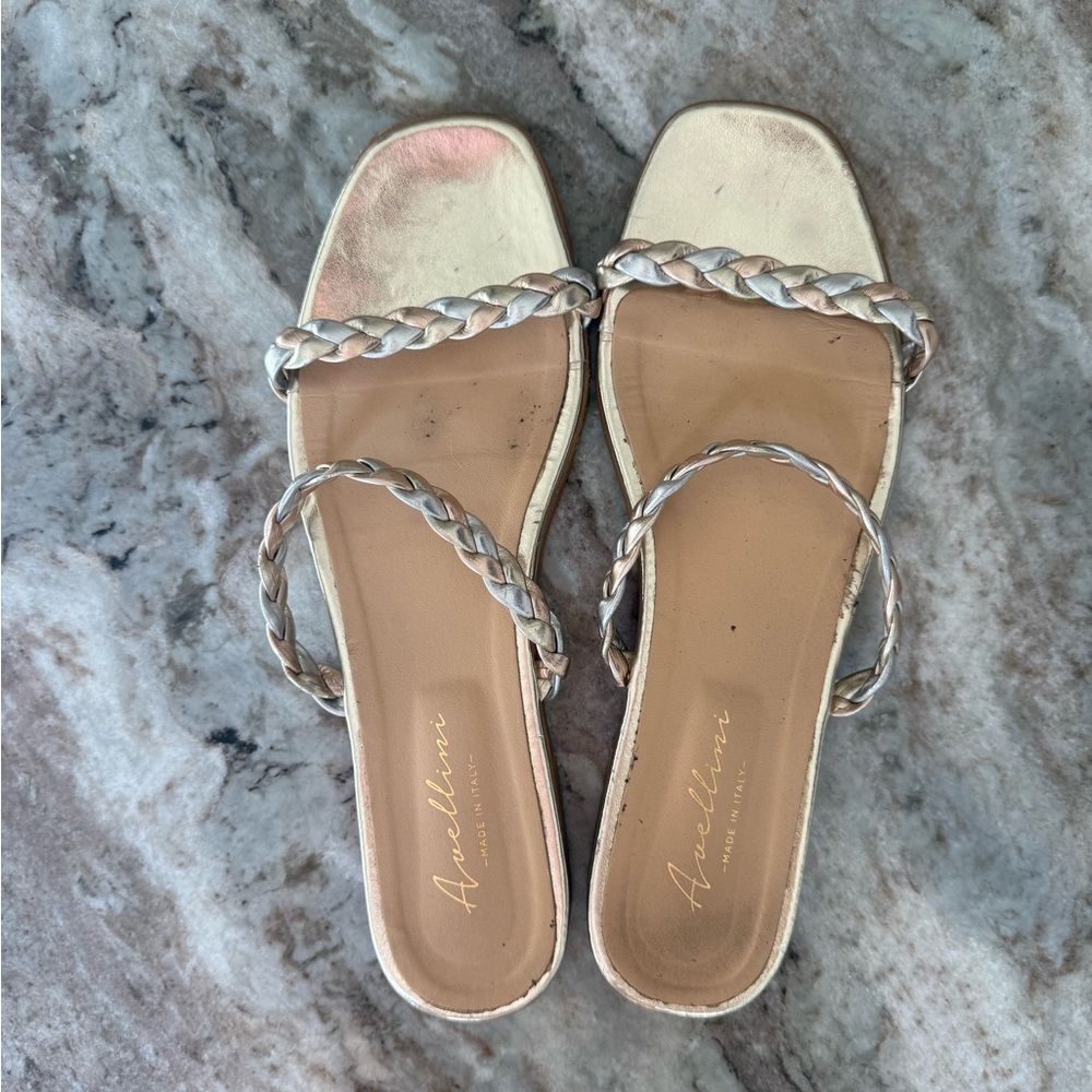 Avellini Grecian slip on leather sandals, made in Italy, sz 7.5